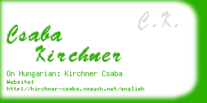 csaba kirchner business card